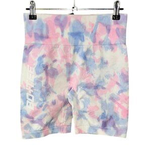 Bo+Tee Womens Speed Seamless High Waisted Shorts in Tie Dye Size Medium